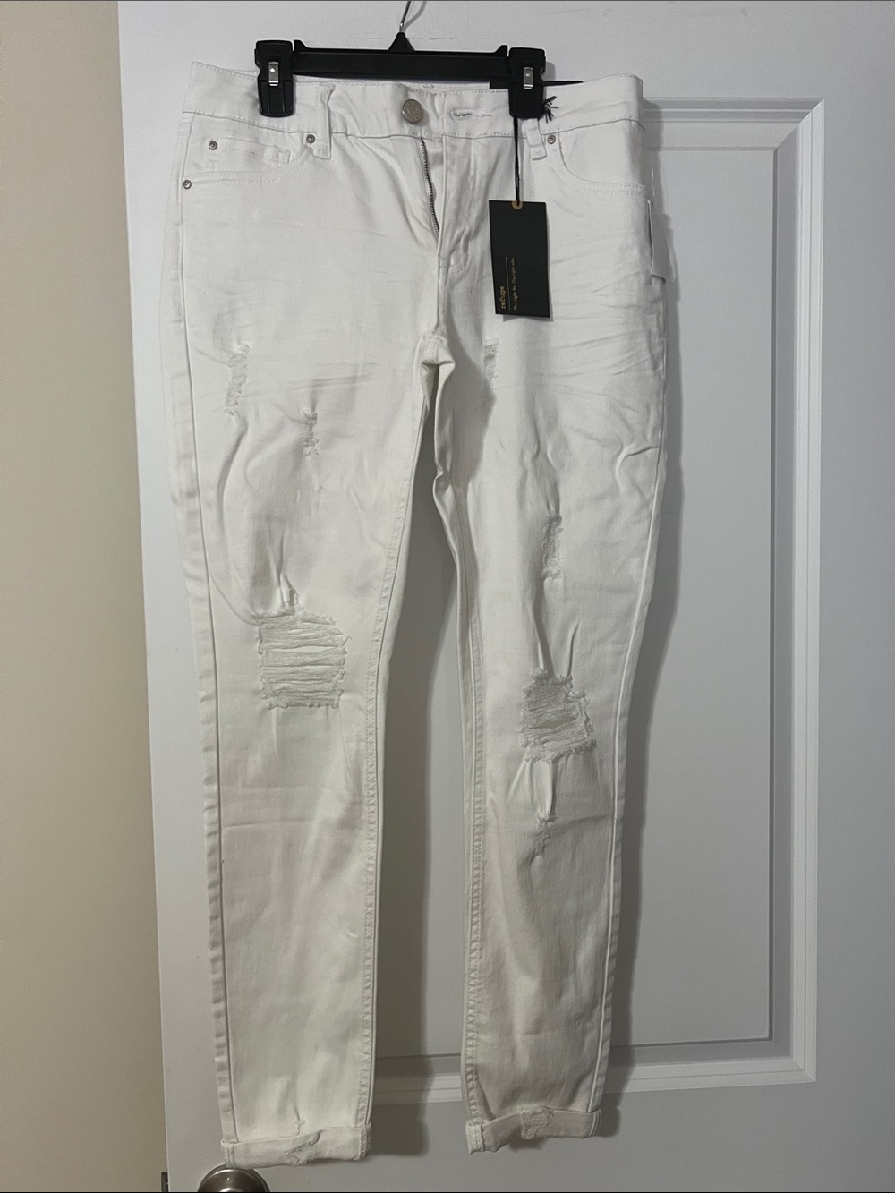 refuge White Distressed Skinny Jeans